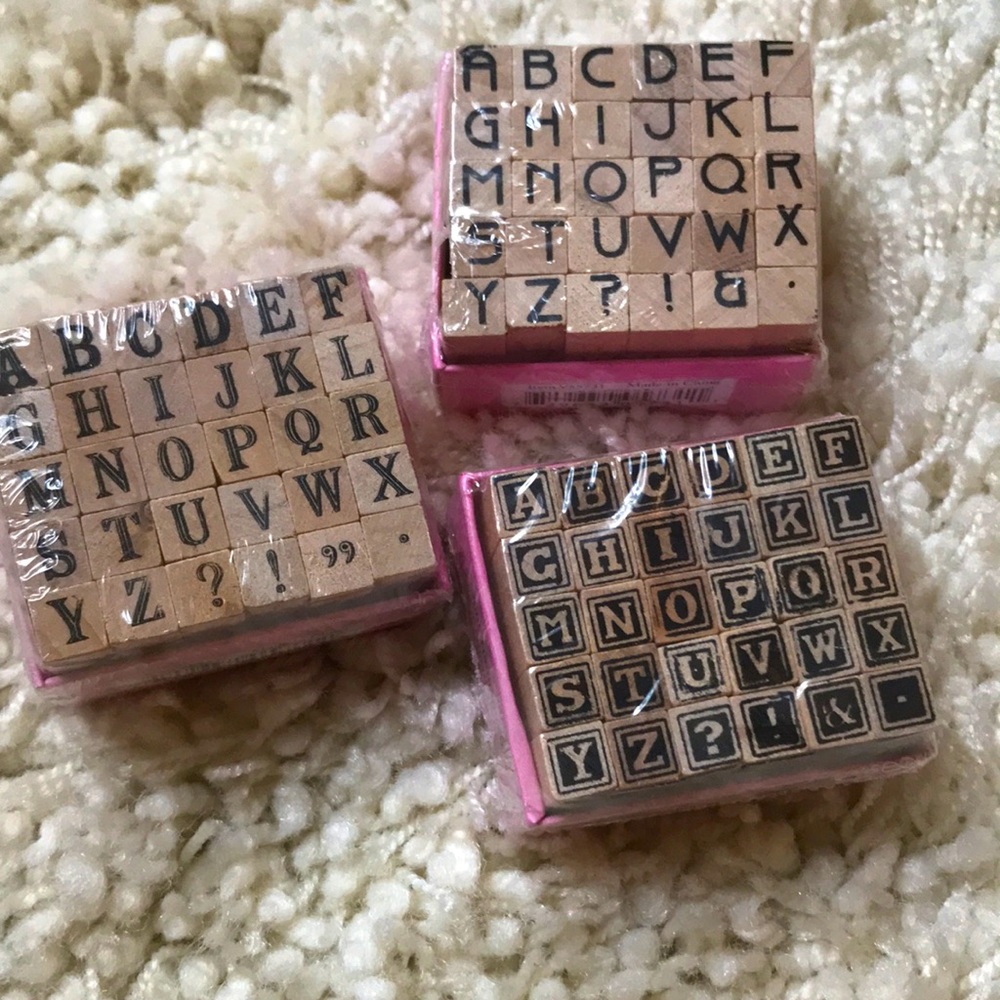 3 Mini Alphabet Rubber Stamp Sets💥3/$25